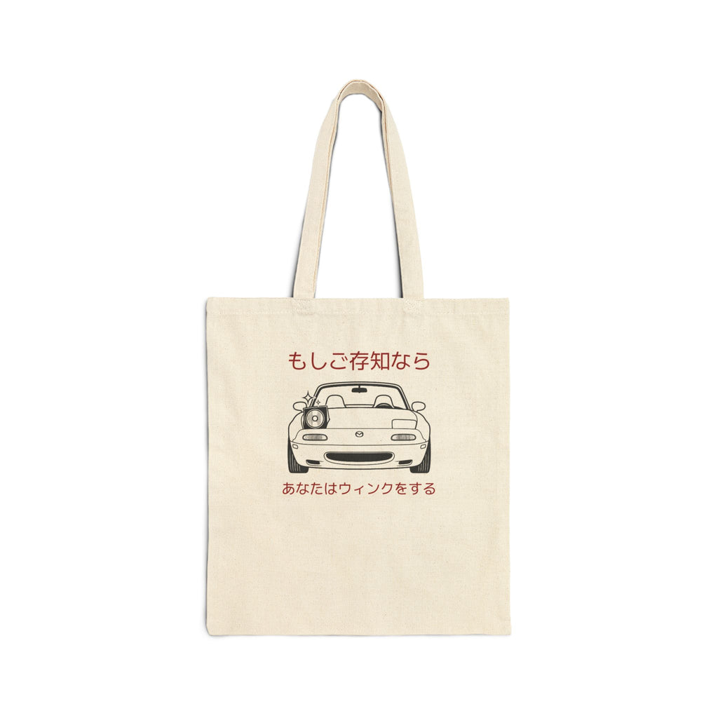 Winking Canvas Tote Bag